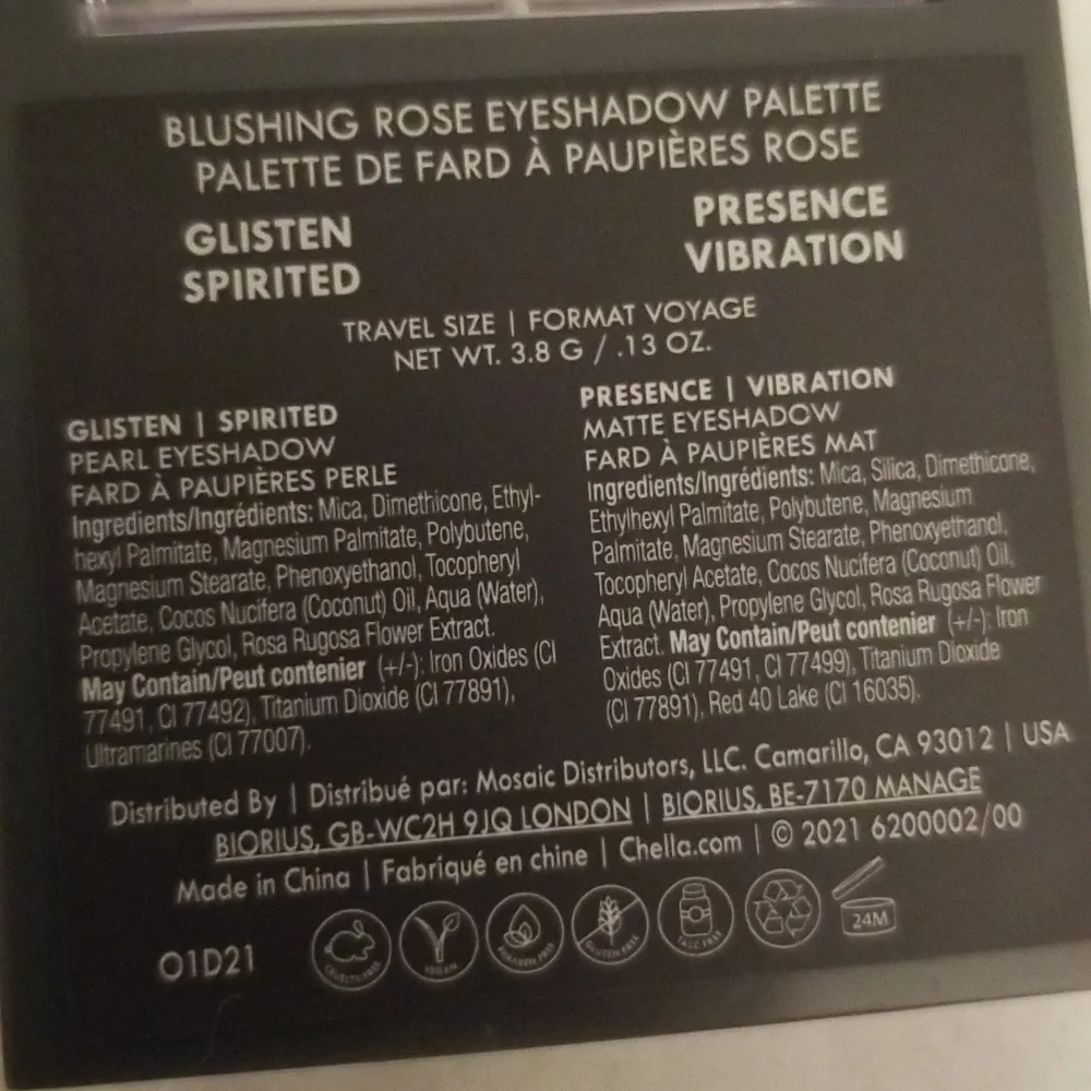 4/25 bundle item. Chella Blushing Rose Eyeshadow Quad